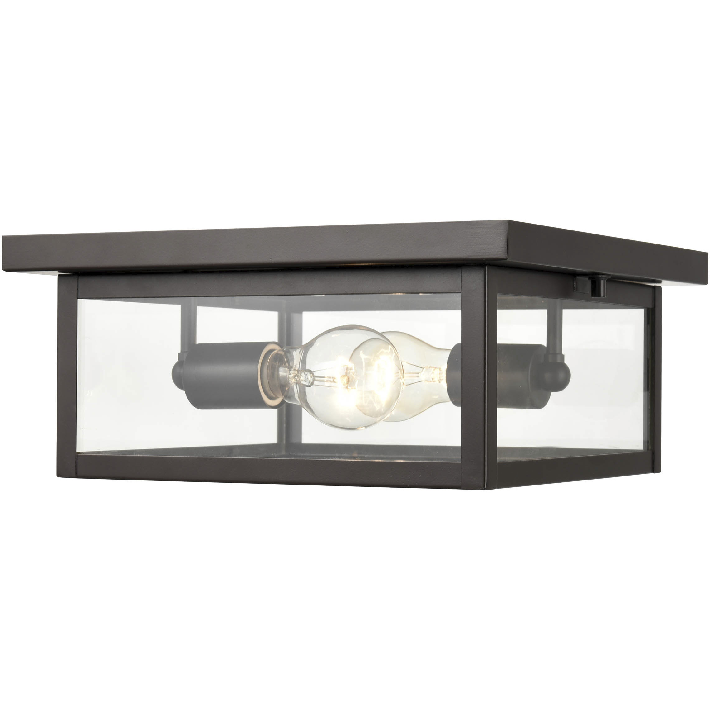 Evanton 2 Light 12 inch Powder Coated Bronze Outdoor Flush Mount